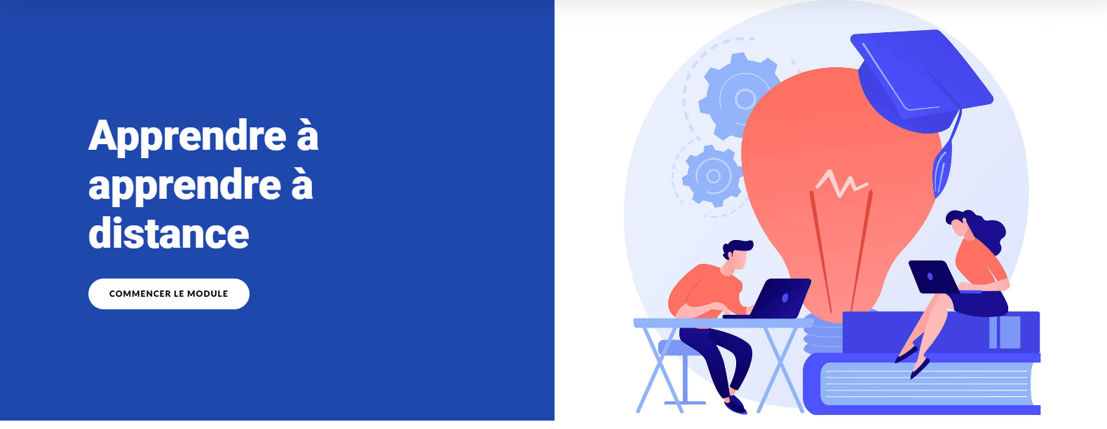 Capture d'écran de l'interface d'accueil du module e-learning interactif 